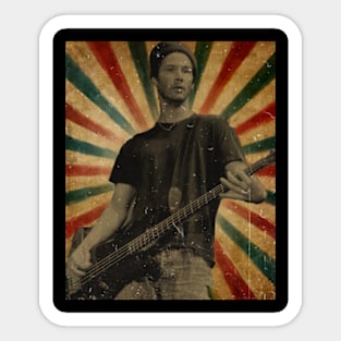 Keanu Reeves playing bass guitar in his band Sticker